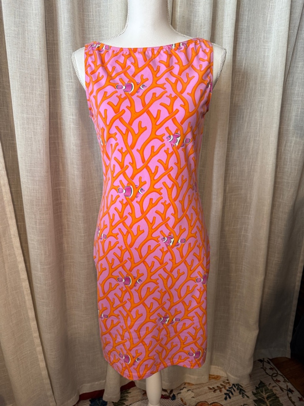 Manuel Canovas Coral Reef Print Sleeveless Sheath Dress